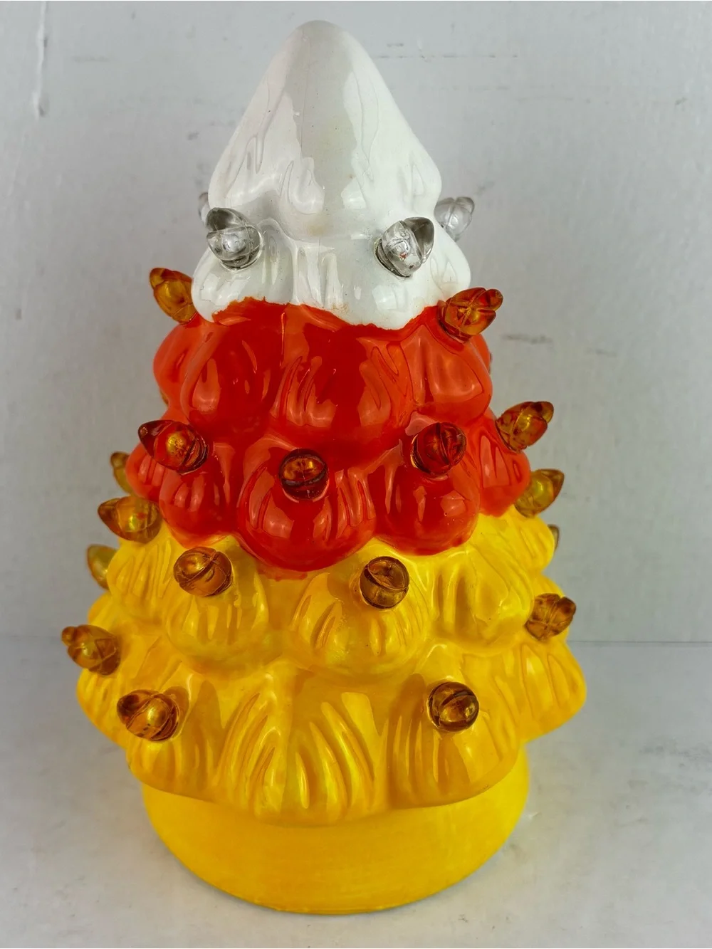 Mr. Halloween Mini Candy Corn Ceramic Lighted Tree